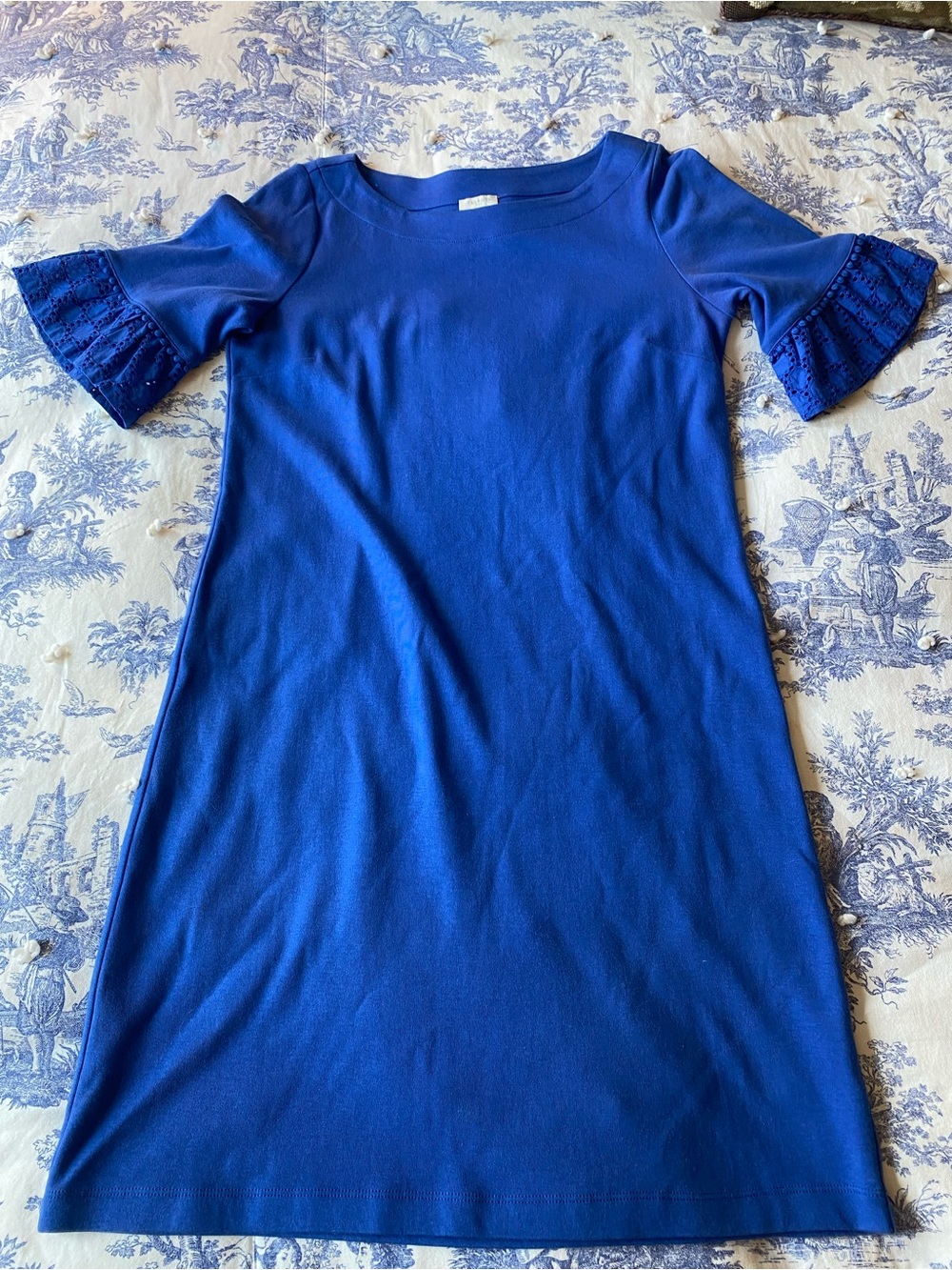 Talbots size small blue short sleeve dress EUC